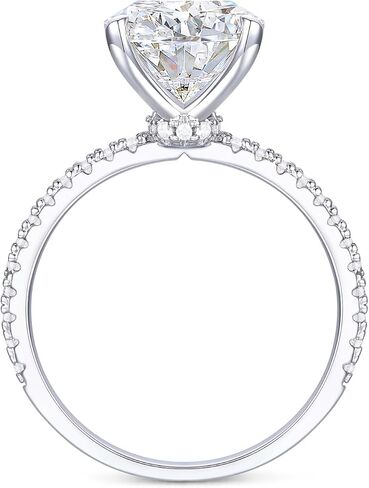 14K White Gold Oval Cut Moissanite Rings 14K Gold 4.0CT Oval Cut Engagement Ring Hidden Halo Moissanite Engagement Ring for Women in Kuwait
