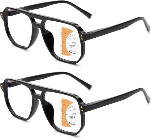 JO Progressive Multifocus Reading Glasses Men Women - No Line Progressive Reader Half-Rim for Mid-Near in Saudi Arabia