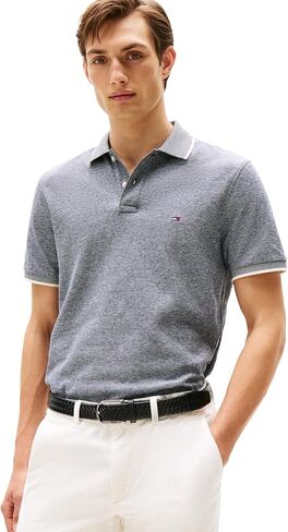 Tommy Hilfiger Men's Short Sleeve Linen Polo Shirts in Regular Fit in Kuwait