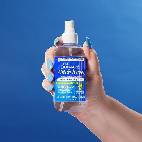 T.N. Dickinson’s Witch Hazel Wound Cleansing Spray | Antiseptic First Aid Spray with Pain Relief for Cuts, Scrapes, Burns & Skin Irritations | Alcohol-Free | Fragrance-Free | 8 Fl Oz in Kuwait