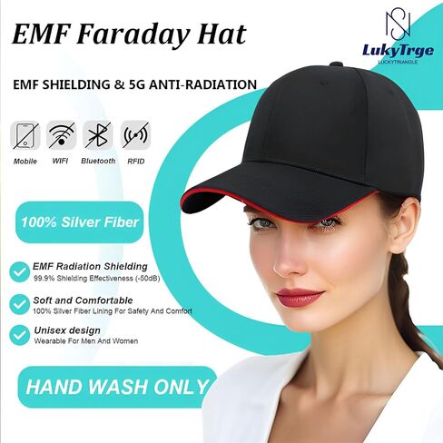 EMF Radiation Protection Cap,Faraday Hat Blocks 99% of WiFi,EMF,Bluetooth Baseball Cap for Man Woman in Saudi Arabia