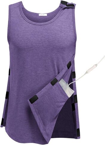 Deyeek Post Shoulder Surgery Shirts for Men Tear Away Rotator Cuff Recovery Tank Tops Chemo Port Cancer Shirt Magic Tapes in Kuwait