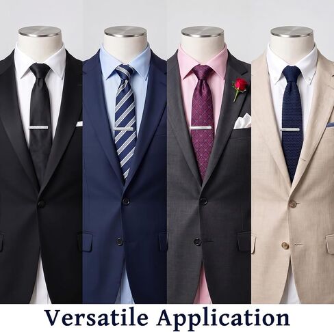 4Pcs Silver Tie Clips for Men Tie Pins Classic Business Ties Bars Clasps for Men for Formal Business Events Wedding Anniversary Fathers Day Gift Professional Office Wear in Kuwait