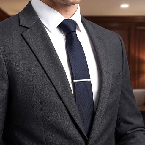 4Pcs Silver Tie Clips for Men Tie Pins Classic Business Ties Bars Clasps for Men for Formal Business Events Wedding Anniversary Fathers Day Gift Professional Office Wear in Kuwait
