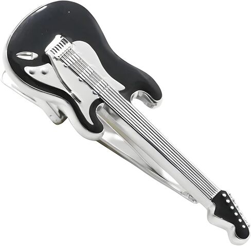 Black Electric Guitar Tie Clip Tie Bar in Kuwait