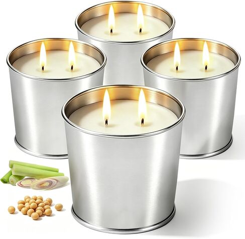 Citronella Candles Outdoor, Large Citronella Candle for Patio with Soy Wax & Essential Oil, 160 Hours Long Lasting Burn, Outdoor Candles for Backyard, Balcony, Camping & Summer Decor (4 Pack) in Saudi Arabia