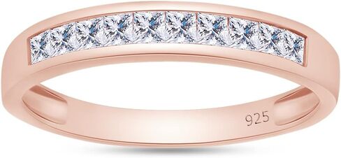 SAVEARTH DIAMONDS 1/2 CT 2MM Princess Cut Lab Created Moissanite Diamond Channel Set Anniversary Wedding Band Ring For Men's In 14K Gold Over Sterling Silver (VVS1 Clarity, 0.50 Cttw) in Kuwait