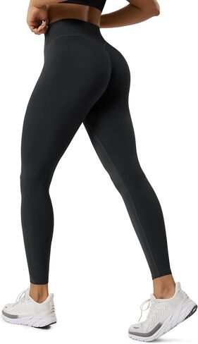 ODODOS Hidden Scrunch Butt Lifting Crossover Leggings for Women - 25" No Front Seam High Waist Booty Sculpting Yoga Pants in Kuwait