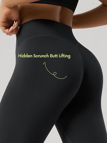ODODOS Hidden Scrunch Butt Lifting Crossover Leggings for Women - 25" No Front Seam High Waist Booty Sculpting Yoga Pants in Kuwait
