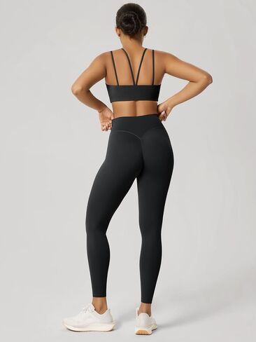 ODODOS Hidden Scrunch Butt Lifting Crossover Leggings for Women - 25" No Front Seam High Waist Booty Sculpting Yoga Pants in Kuwait