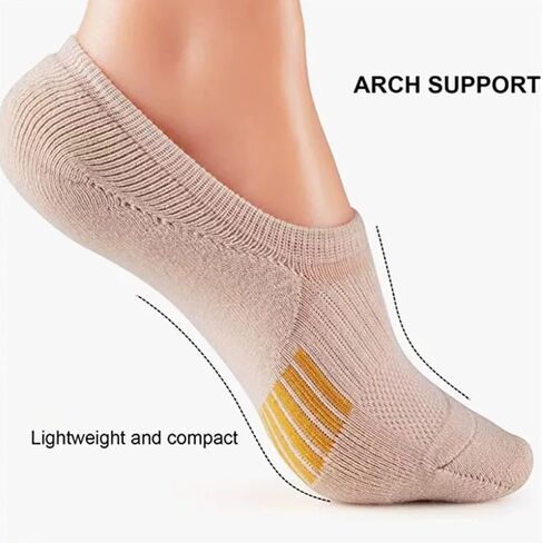 5 Pairs No Show Socks Womens Low Cut Non Slip Athletic Cotton Invisible Women Sock - US 6-9 in Kuwait