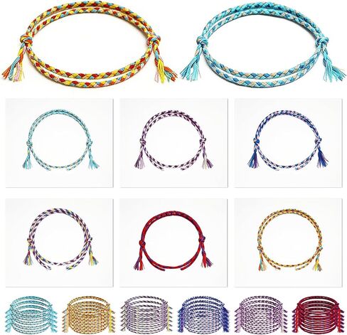 Woven Friendship Bracelets with Cards Handmade Braided Adjustable Bracelets End of Year Gifts for College Mate Friendship Day Gifts for University in Saudi Arabia