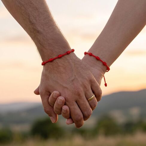 10 Pcs Red String Bracelet Set - 7 Knot Red Rope Cord Good Luck Bracelets, Adjustable Thread Bracelet Protection Braided String Chain for Friendship, Lovers in Kuwait