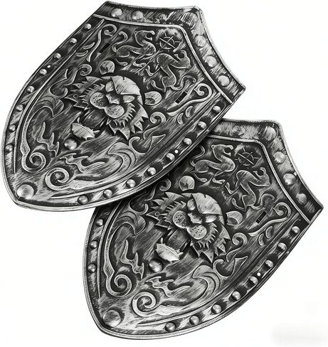 2pcs Medieval Shield, Medieval Plastic Knight Shield Costume Accessories, Vintage Knight Cosplay Props for Halloween Cosplay Party, 11.61 x 7.87 Inch in Kuwait