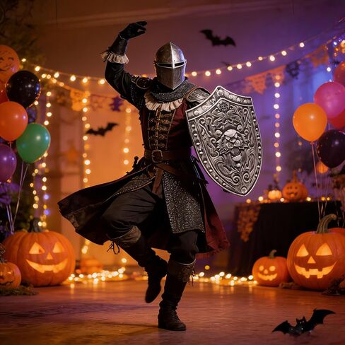 2pcs Medieval Shield, Medieval Plastic Knight Shield Costume Accessories, Vintage Knight Cosplay Props for Halloween Cosplay Party, 11.61 x 7.87 Inch in Kuwait