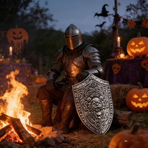 2pcs Medieval Shield, Medieval Plastic Knight Shield Costume Accessories, Vintage Knight Cosplay Props for Halloween Cosplay Party, 11.61 x 7.87 Inch in Kuwait