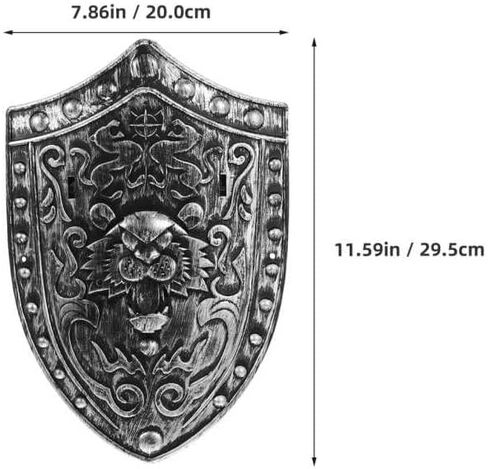 2pcs Medieval Shield, Medieval Plastic Knight Shield Costume Accessories, Vintage Knight Cosplay Props for Halloween Cosplay Party, 11.61 x 7.87 Inch in Kuwait