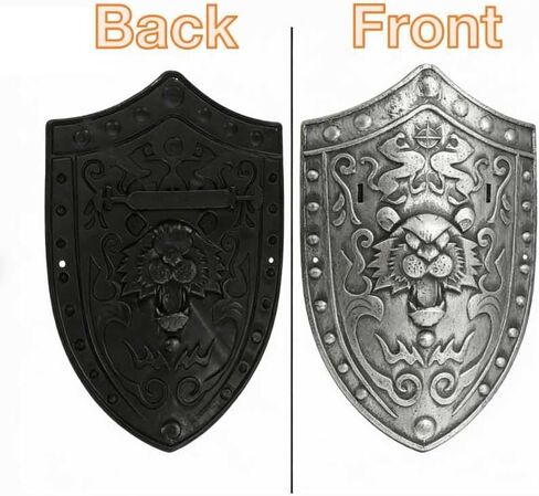 2pcs Medieval Shield, Medieval Plastic Knight Shield Costume Accessories, Vintage Knight Cosplay Props for Halloween Cosplay Party, 11.61 x 7.87 Inch in Kuwait