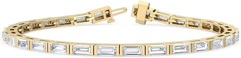 1-20 Carat (ctw) White Gold Baguette Cut LAB GROWN Diamond Bracelets (Color D-E Clarity VS1-VS2) in Kuwait