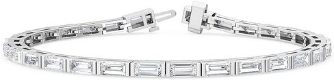 1-20 Carat (ctw) White Gold Baguette Cut LAB GROWN Diamond Bracelets (Color D-E Clarity VS1-VS2) in Kuwait
