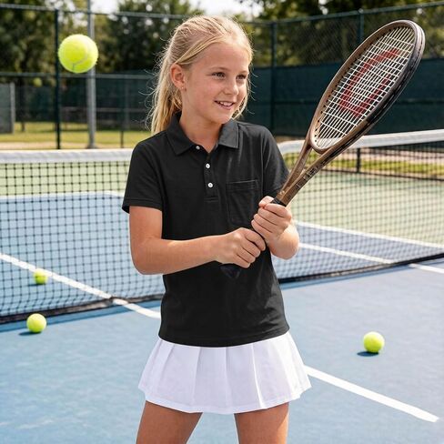 Boys Polo Shirt Short Sleeve Button up Collared Shirts Athletic Golf Youth Teen Boy School Uniform Kids Clothes in Kuwait