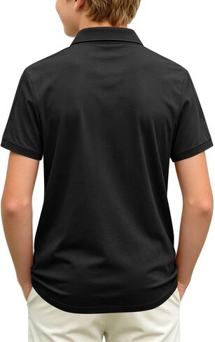 Boys Polo Shirt Short Sleeve Button up Collared Shirts Athletic Golf Youth Teen Boy School Uniform Kids Clothes in Kuwait