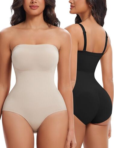 SIMIYA Women Strapless Shapewear Bodysuit with Built in Bra Top Tummy Control Body Suits Shaper Seamless Waist Trainer in Saudi Arabia