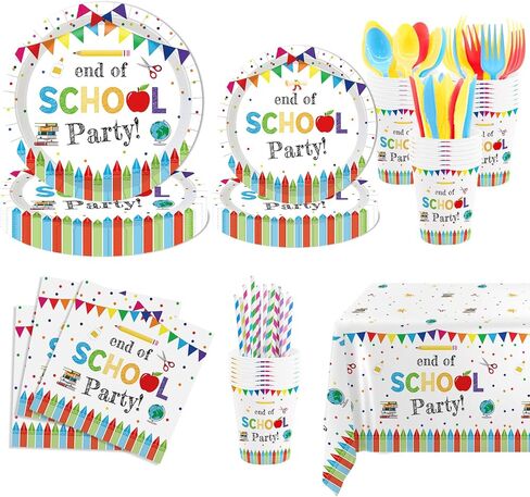 MEHOFOND 192PCS Kindergarten Graduation Party Decorations, Kindergarten Graduation Plates and Napkins Set, Preschool 2025 Graduate Disposable Tableware set for Congrats Grad Party Supplies, Serve 24 in Kuwait