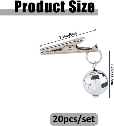 SUPERFINDINGS 20Pcs Disco Ball Hat Clips 6cm Suncatcher Light Catcher Marker Holders Round Shape Ball Hat Accessories for Rave Gear Music Festival Essentials Silvery in Kuwait