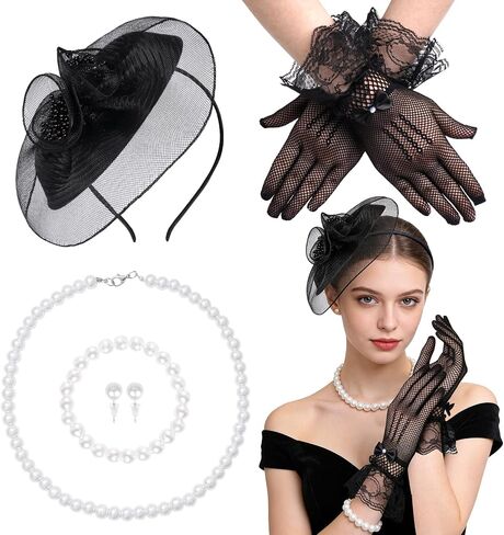 Topbuti Womens Fascinators Hats Tea Party Hat Headwear Flower Mesh Pillbox Hat Headband for Cocktail Bridal Wedding 20s 50s in Saudi Arabia