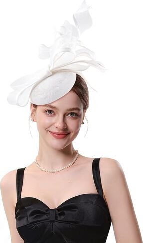 Fascinator Hats Tea for Women Party Hat Vintage Pillbox Kentucky Hat Headband Wedding Flower Feathers Hair Clip in Saudi Arabia