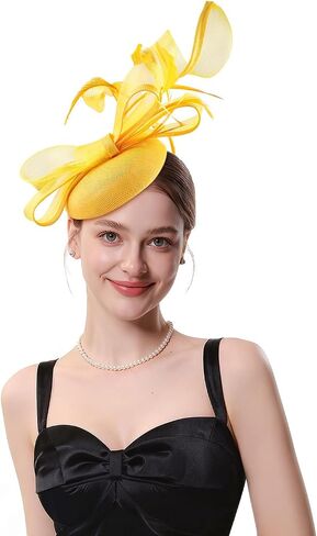 Fascinator Hats Tea for Women Party Hat Vintage Pillbox Kentucky Hat Headband Wedding Flower Feathers Hair Clip in Saudi Arabia