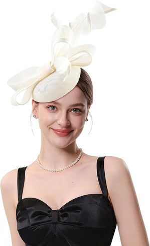Fascinator Hats Tea for Women Party Hat Vintage Pillbox Kentucky Hat Headband Wedding Flower Feathers Hair Clip in Saudi Arabia