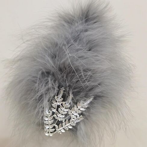 1920s Vintage Feather Headpiece，Gatsby Flapper Party Hair Accessory, Stylish Costume Piece for Tea Parties, Cocktail Parties, Dance Performances, Weddings, and Various Occasions (Gray) in Kuwait