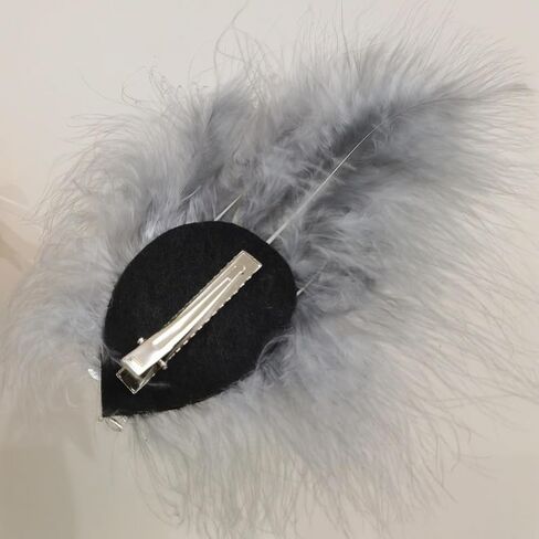1920s Vintage Feather Headpiece，Gatsby Flapper Party Hair Accessory, Stylish Costume Piece for Tea Parties, Cocktail Parties, Dance Performances, Weddings, and Various Occasions (Gray) in Kuwait