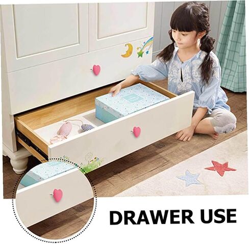 KALLORY 4pcs Pink Heart Shaped Cabinet Handles Soft PVC Cute Drawer Pulls for ’ Room Furniture Wardrobe Decorative Hardware Set in Kuwait