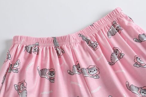 Hupohoi Kids Pajama Sets 3pcs Cartoon Sleepwear Chest Pocket Short Sleeve Top with Shorts Pants Nighty Pjs 6 to 18 Years in Kuwait