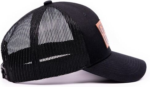 Best Dad Gifts Rifle Bullet Faux Leather Patch Hat for Men Father Daddy Papa Birthday Fathers Day - Black Trucker Baseball Cap in Saudi Arabia