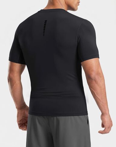 Compression Shirt Men Short Sleeve Dry Fit T-Shirt Athletic Workout Base Layer Moisture Wicking Undershirts for Men in Kuwait