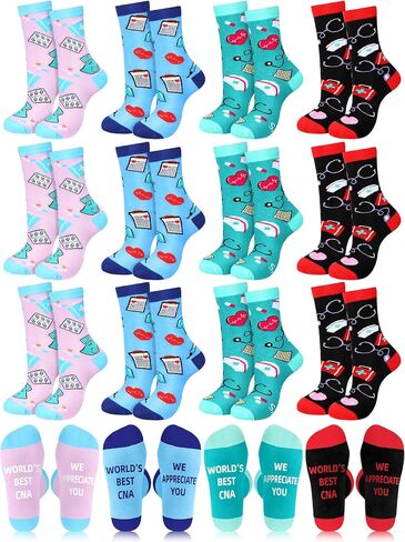 Shyyween CNA Week Gifts Bulk Nurse Socks Appreciate Gifts Graduation Favors for CNAs Doctor Medical Tech in Kuwait