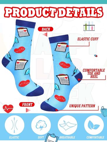 Shyyween CNA Week Gifts Bulk Nurse Socks Appreciate Gifts Graduation Favors for CNAs Doctor Medical Tech in Kuwait