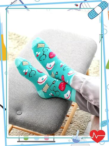 Shyyween CNA Week Gifts Bulk Nurse Socks Appreciate Gifts Graduation Favors for CNAs Doctor Medical Tech in Kuwait