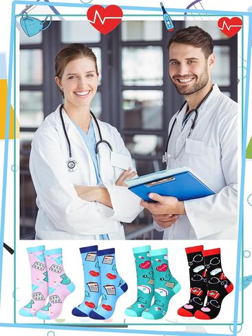Shyyween CNA Week Gifts Bulk Nurse Socks Appreciate Gifts Graduation Favors for CNAs Doctor Medical Tech in Kuwait