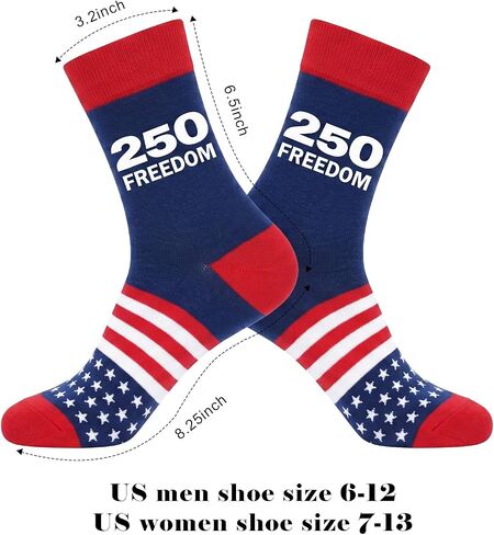GOAUS Patriotic Socks 4 Pack, 250th Anniversary America Merchandise, USA 4th July 250 Years Gifts for Teens Men Women in Saudi Arabia