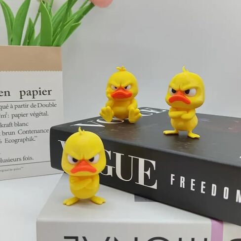 3D Printed Funny Angry Yellow Duck Desktop Ornament,Unique & Fun Decorative Piece,Mini Desktop Ornament for Home,Office or Table Decor(Standing) in Kuwait