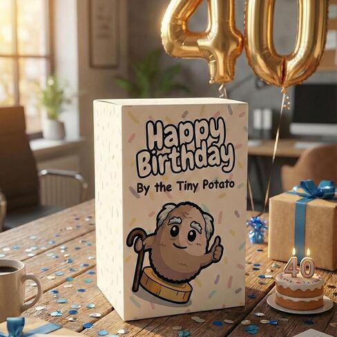 Funny 40th Birthday Gift - Handmade Positive Crochet Potato Holding a Back & Body Hurts Happy 40th Birthday Card | Gag Bday Party Decorations for 40 Year Old Men Women Friends Coworker Brother Sister in Kuwait