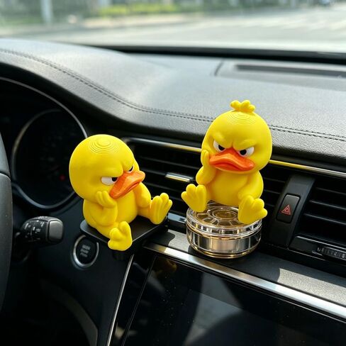 Angry Yellow Duck Figurine,Cute Grumpy Duck Desk Decor,Funny Sassy Duck Ornament for Home,Office,Car,Bookshelf,Unique Gag Gift for Duck Lovers in Kuwait