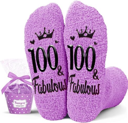 HAPPYPOP Birthday Gifts Ideas for Women - Socks for 75 85 90 95 100 Year Old Woman, Female in Saudi Arabia