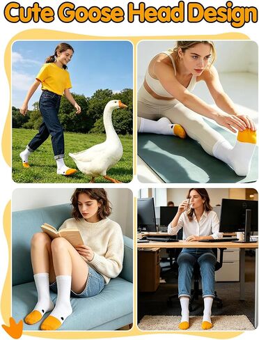 Cosweet 3/6 Pairs Funny Goose Socks - Silly Goose Party Favors Animal Sock Gift for Women Men Boys Girls Birthday Decor in Kuwait