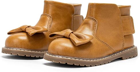 THEE BRON Vintage Leather Embroidered Toddler Girls Boots Mid Calf Water Resistant with Memory Foam Insole in Saudi Arabia